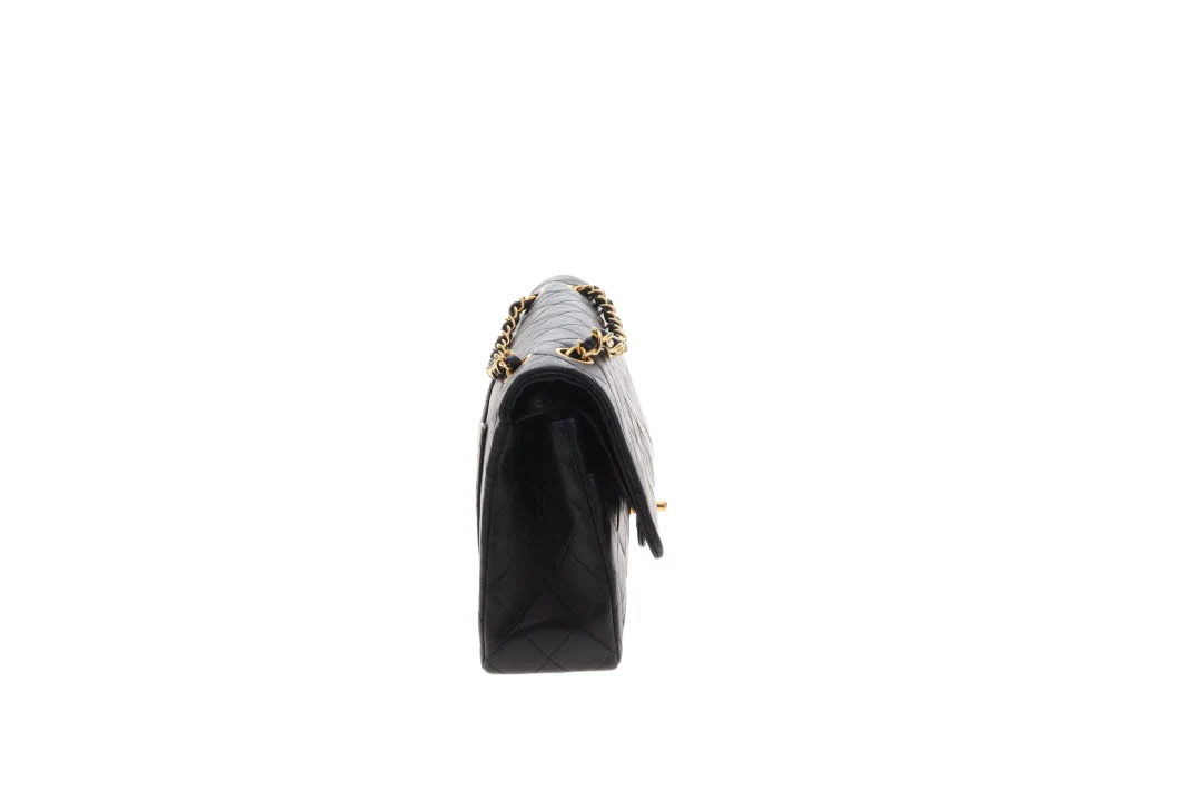 Chanel Classic Double Flap Medium Black Gold HW 91-94 - Image 7