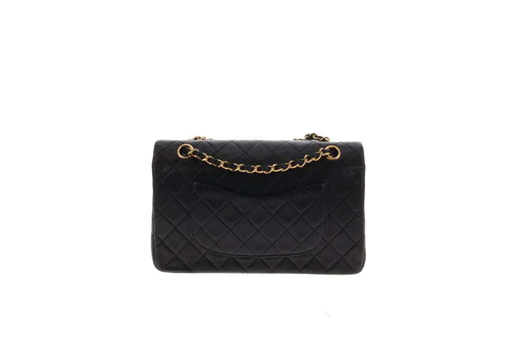 Chanel Classic Double Flap Medium Black Gold HW 91-94 - Image 8