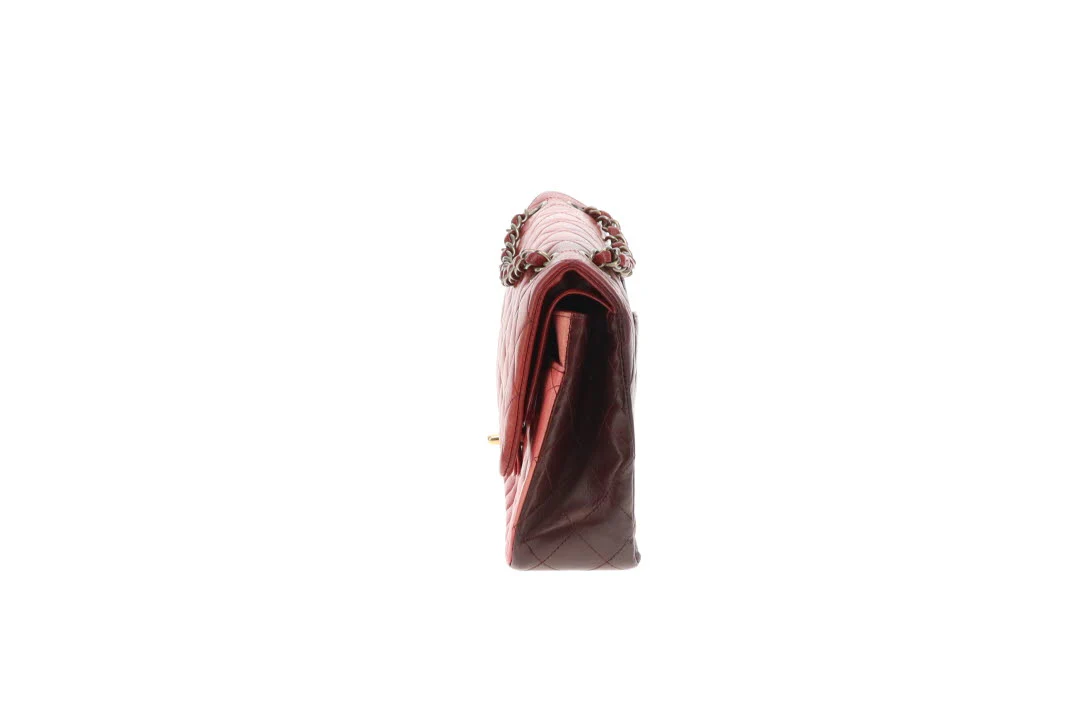 Chanel Classic Double Flap Medium Burgundy Tonal Ombre 2009/10 - Image 9