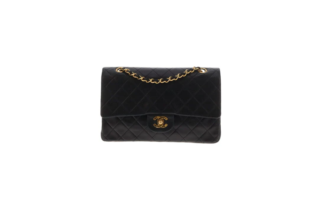 Chanel Classic Double Flap Vintage Black Lambskin 1989/91 GH