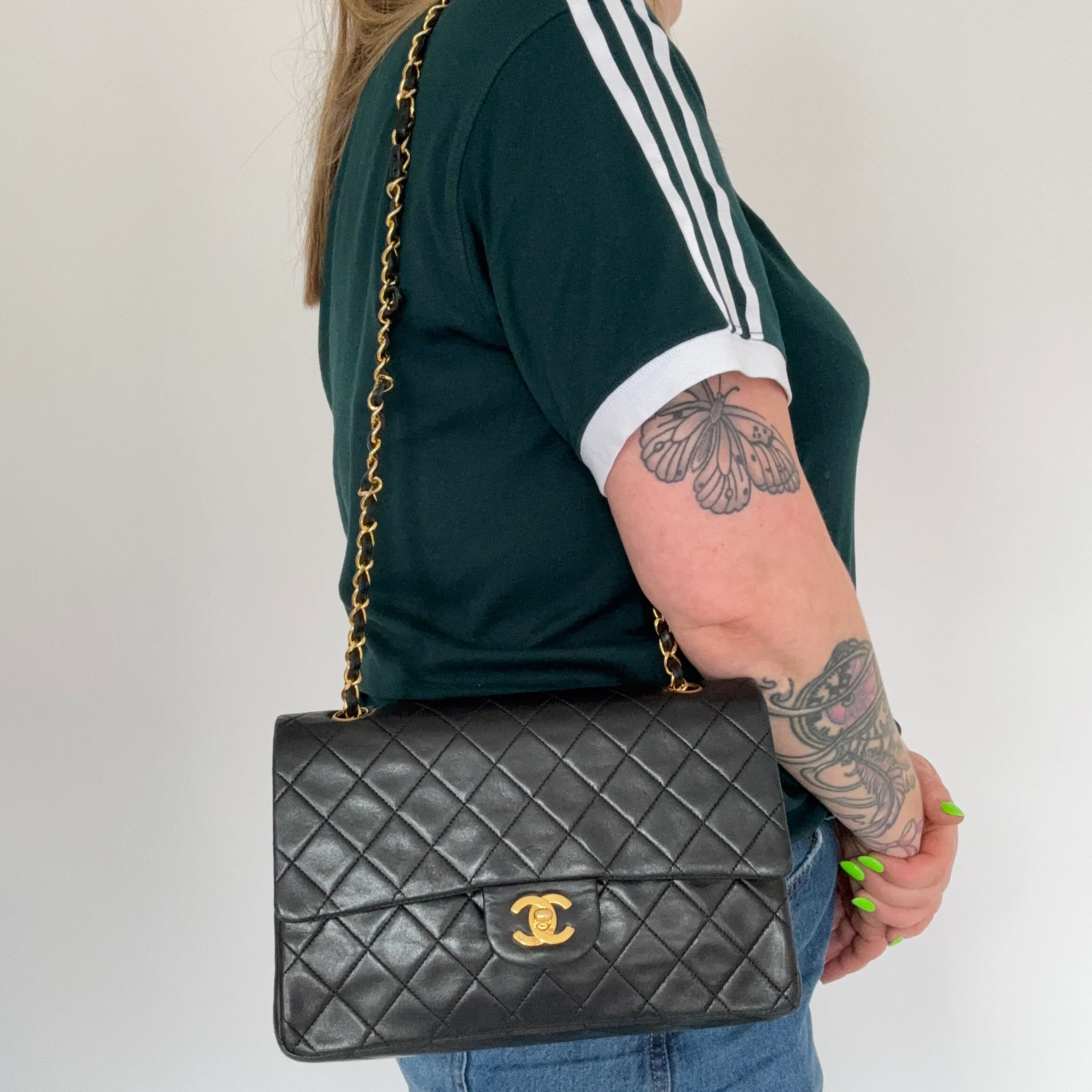 Chanel Classic Double Flap Vintage Black Lambskin 1989/91 GH - Image 3
