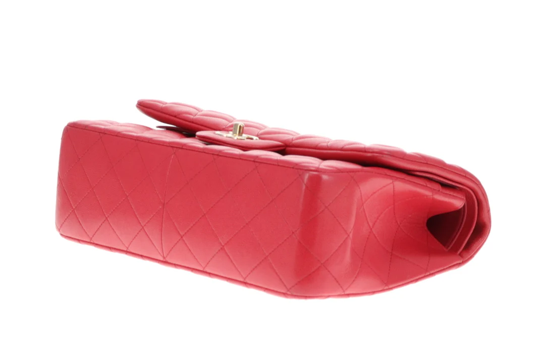 Chanel Classic Jumbo Double Flap Raspberry Caviar GHW 2019 - Image 10