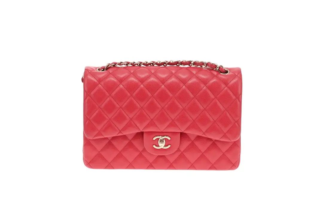 Chanel Classic Jumbo Double Flap Raspberry Caviar GHW 2019 - Image 2