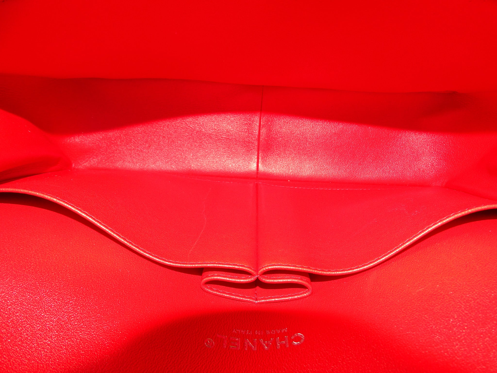Chanel Classic Jumbo Double Flap Red Lambskin With Silver Hardware 2016/17 - Image 16