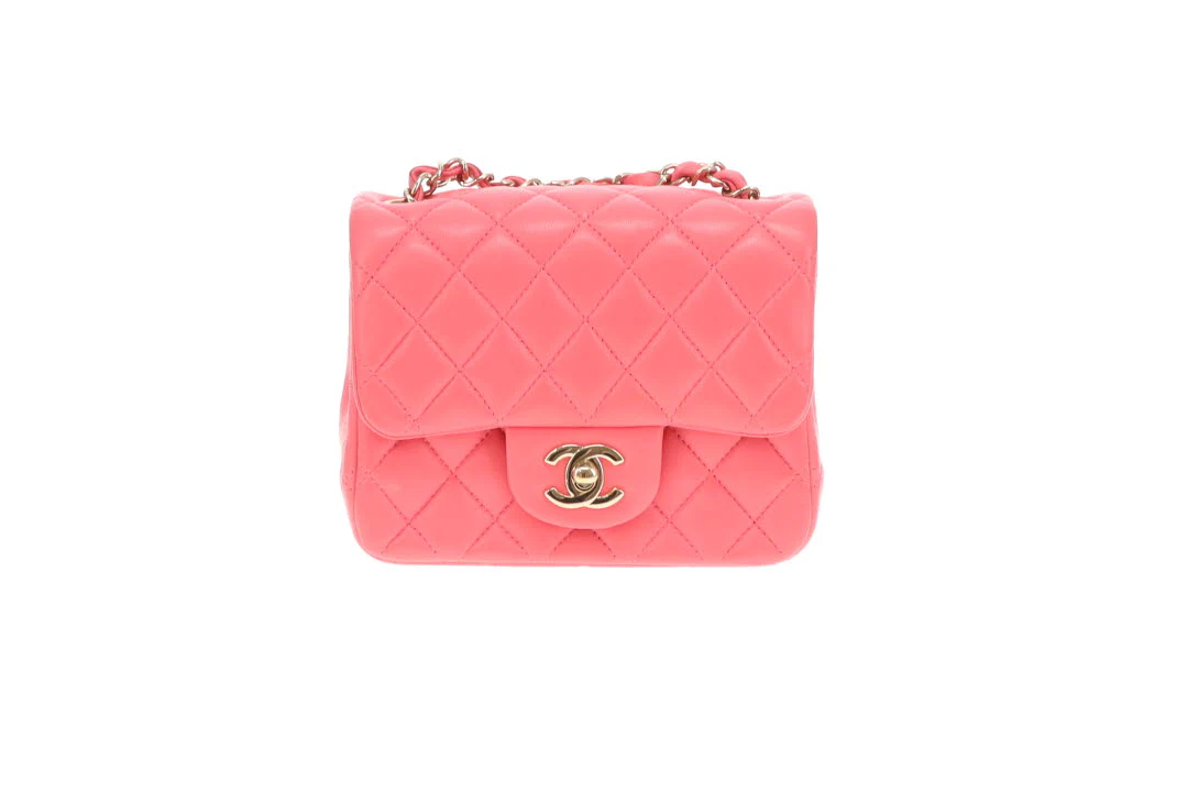 Chanel  Classic Mini Square Flap Pink Lambskin GHW 2020