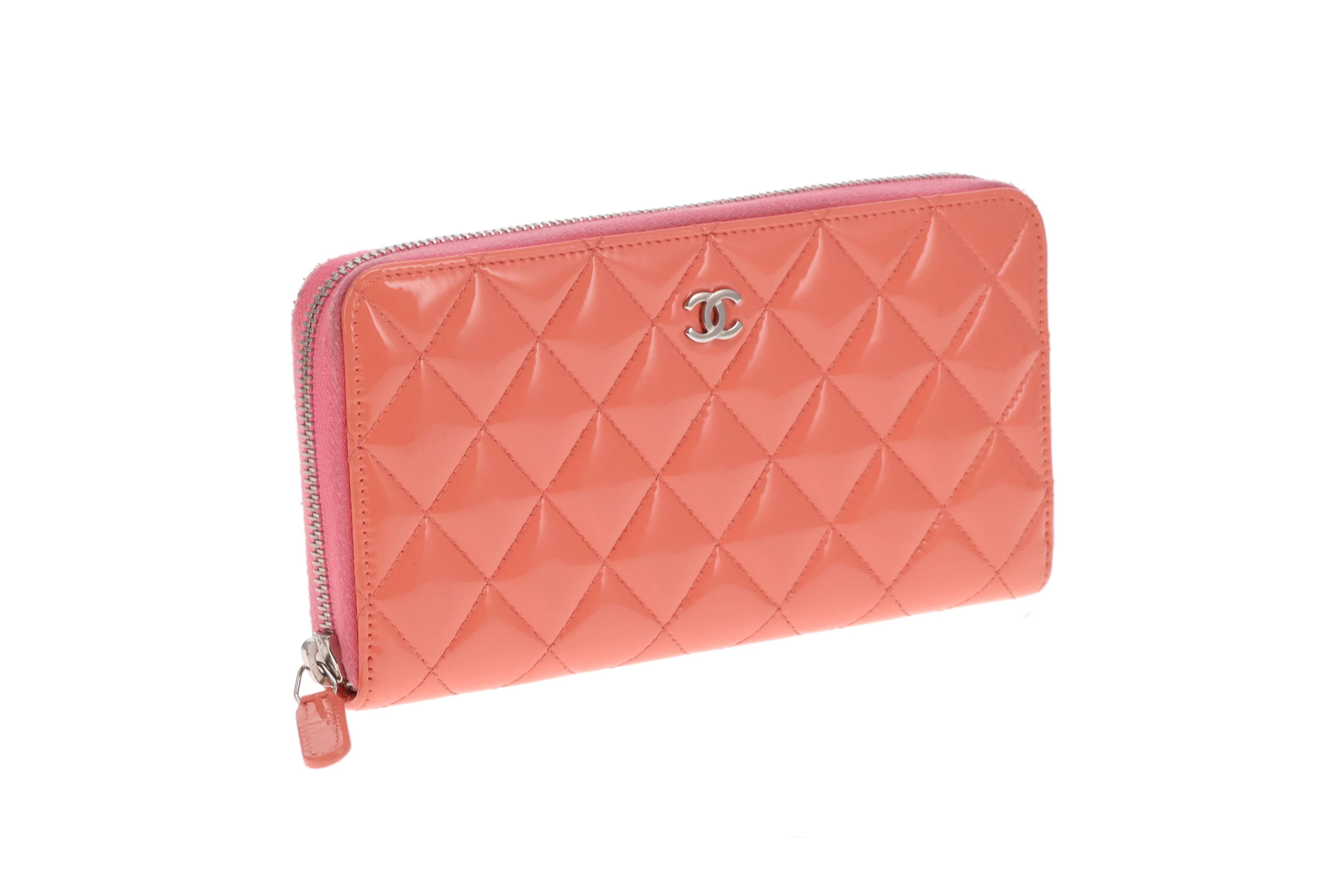 Chanel Classic Zipped wallet Long Patent Coral 2015/16 - Image 3