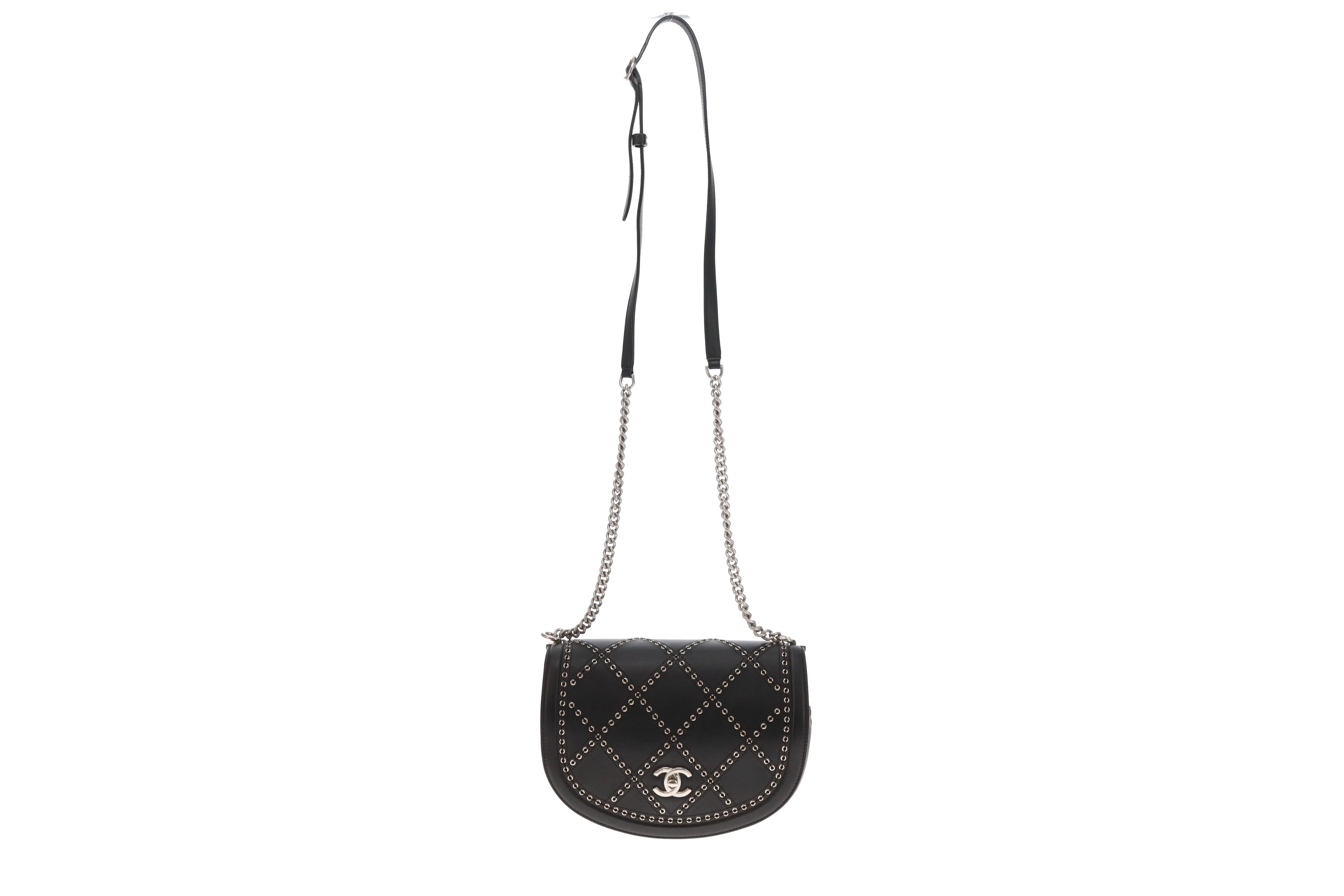 Chanel Coco Eyelets Flap Bag Black and SHW 2018 - Image 4