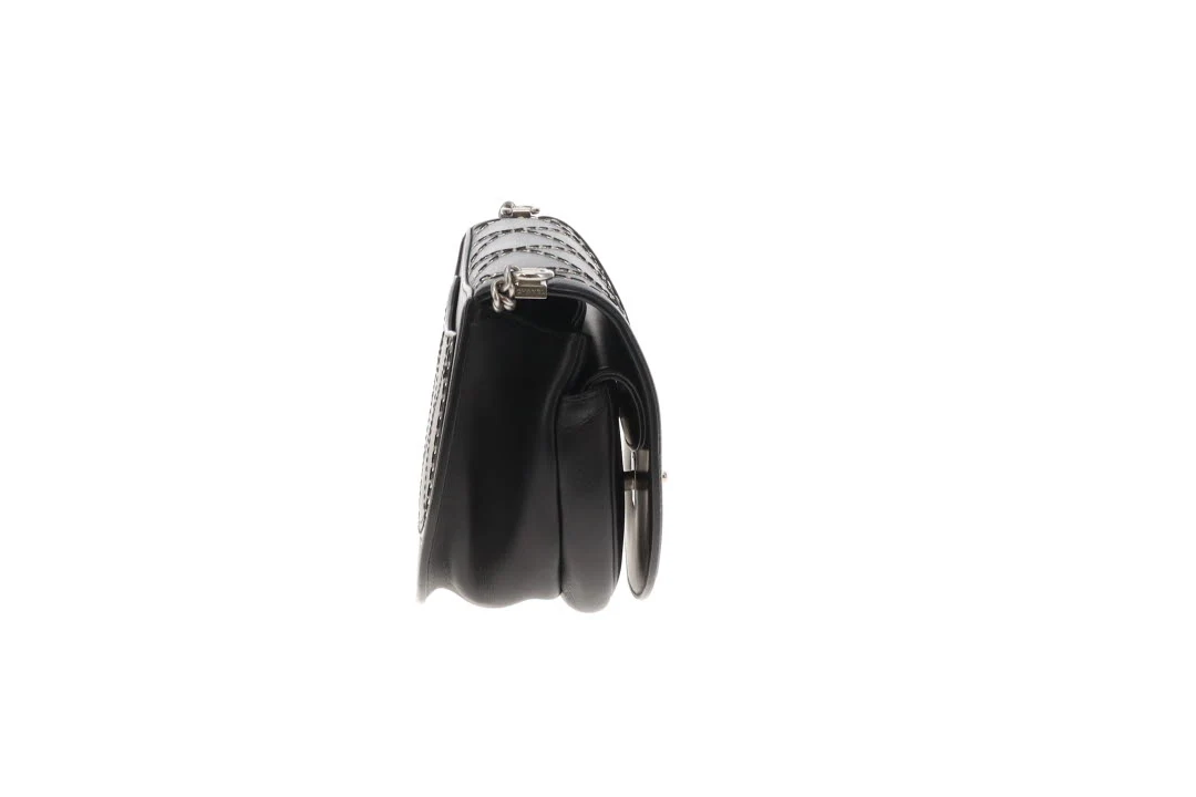 Chanel Coco Eyelets Flap Bag Black and SHW 2018 - Image 6
