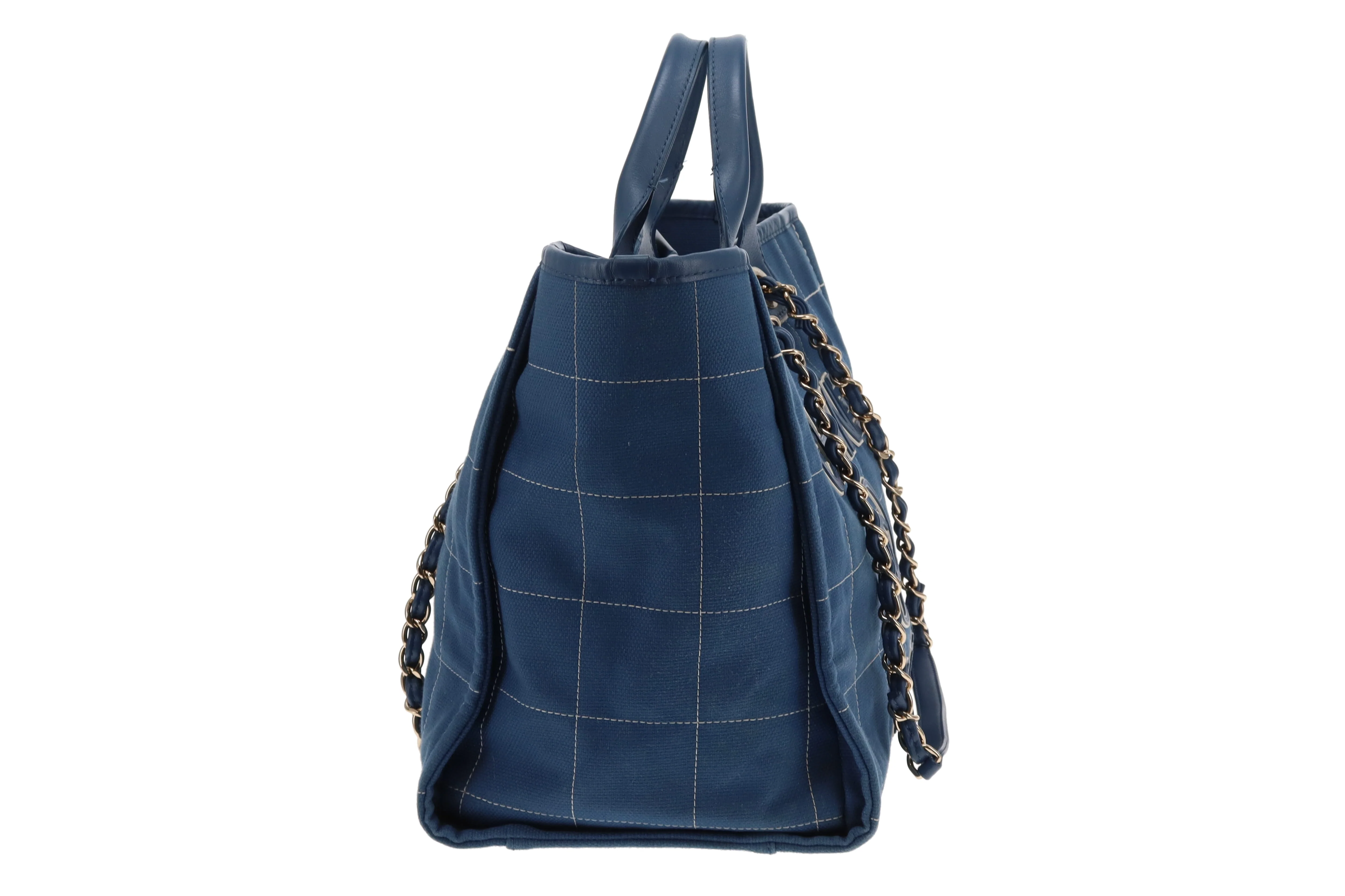 Chanel Deauville Large Denim Blue Shopping Tote 2023 - Image 7