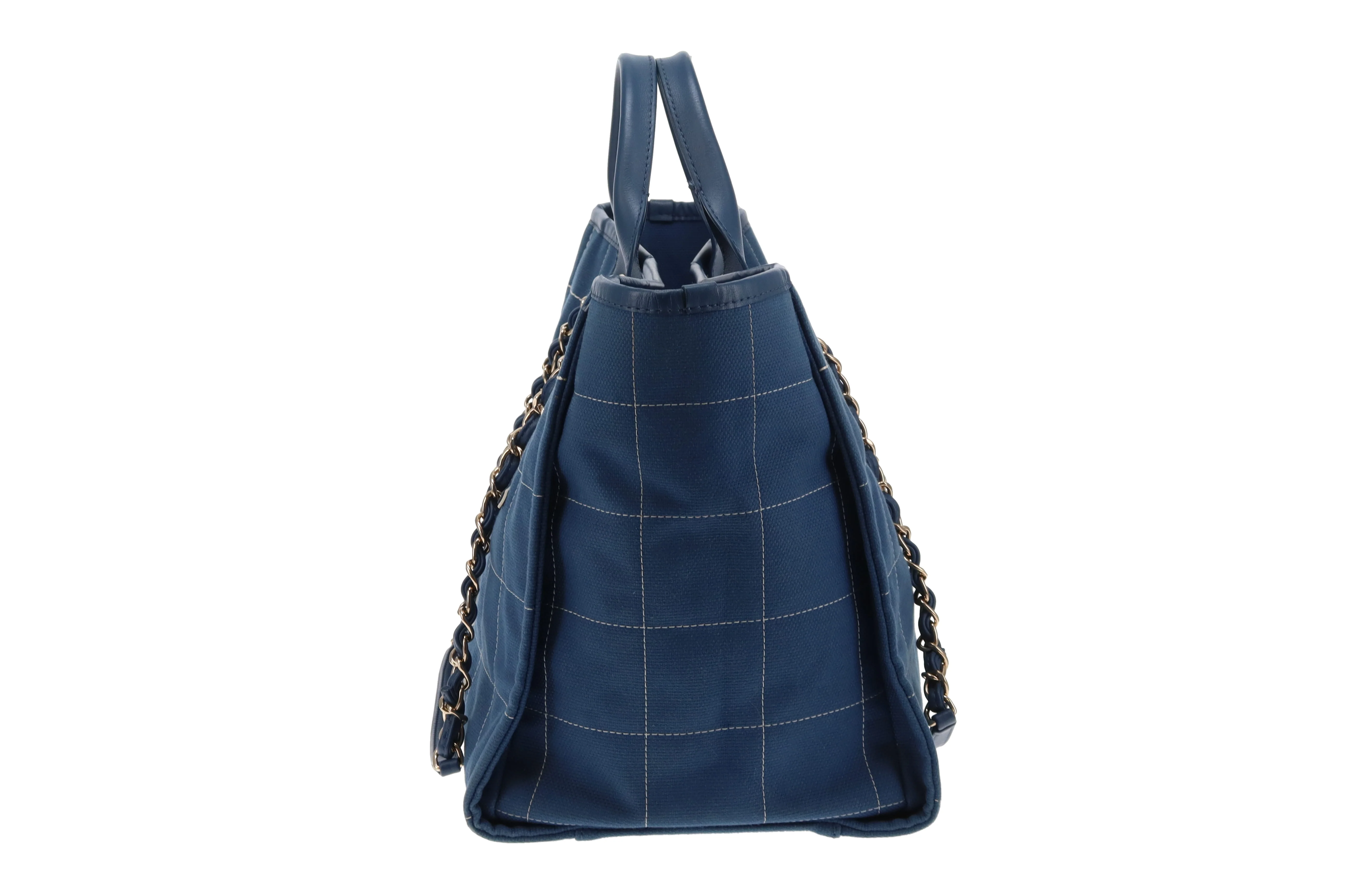 Chanel Deauville Large Denim Blue Shopping Tote 2023 - Image 9