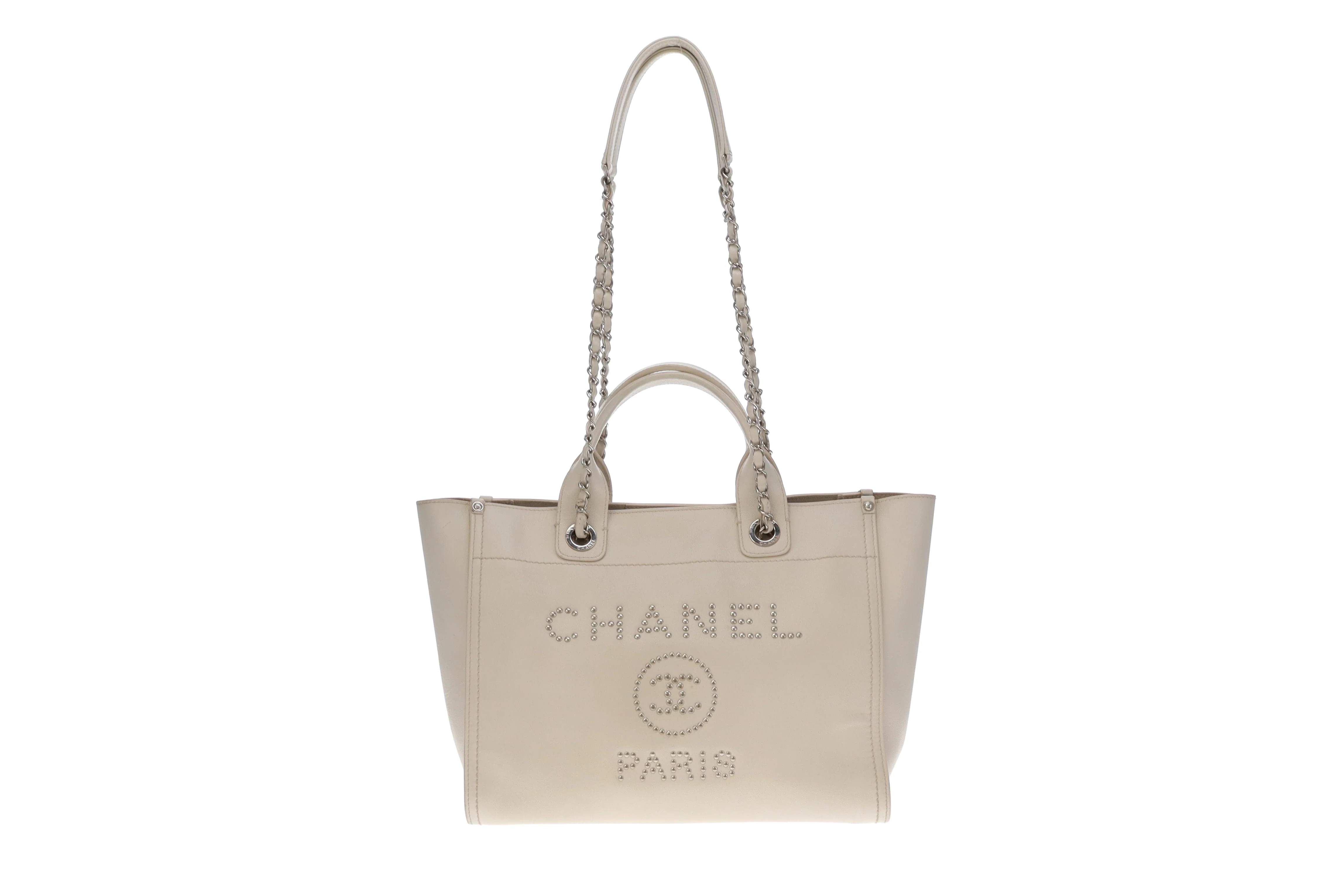 Chanel Deauville Tote Bag Small Cream Caviar 2018 - Image 3