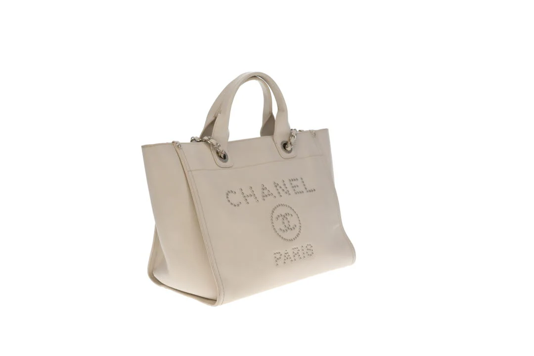 Chanel Deauville Tote Bag Small Cream Caviar 2018 - Image 5