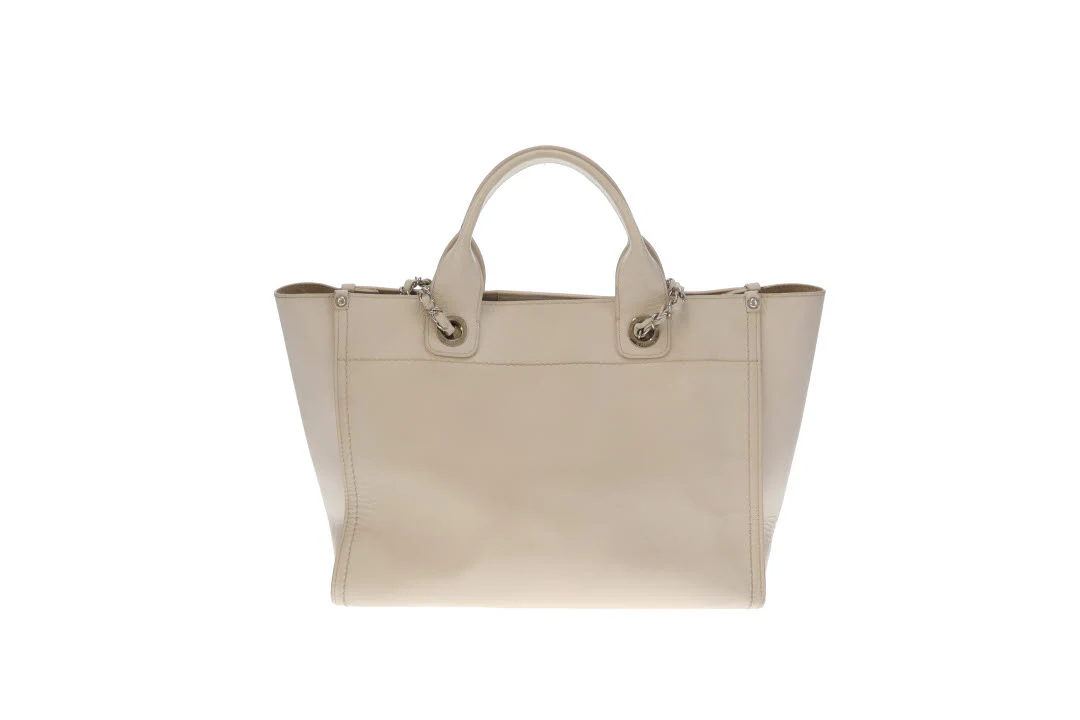 Chanel Deauville Tote Bag Small Cream Caviar 2018 - Image 8