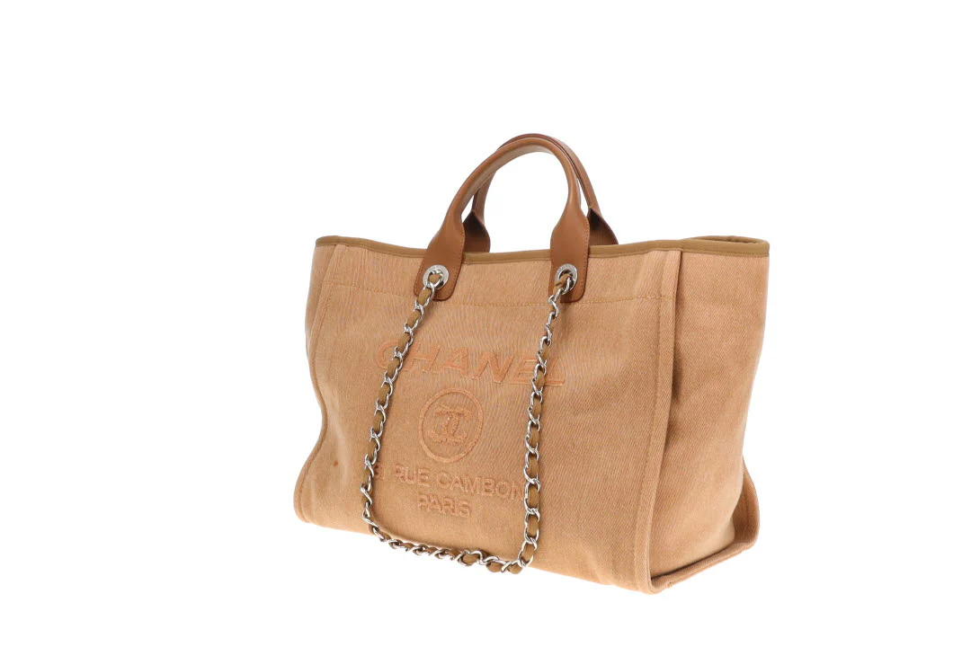 Chanel Deauville Tote Beige With Sequin Logo 23 Series - Image 13