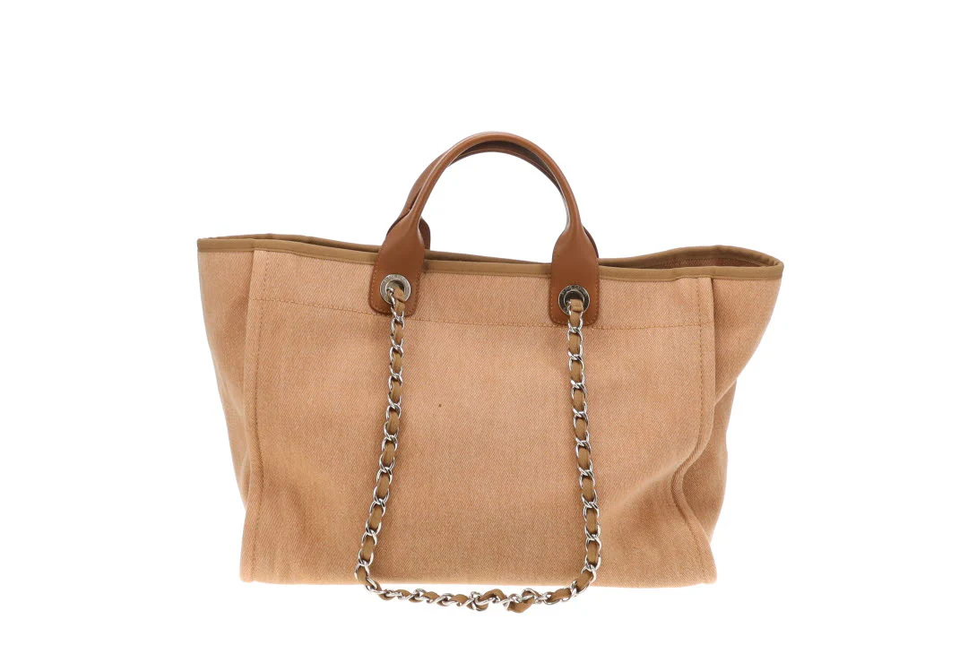 Chanel Deauville Tote Beige With Sequin Logo 23 Series - Image 7