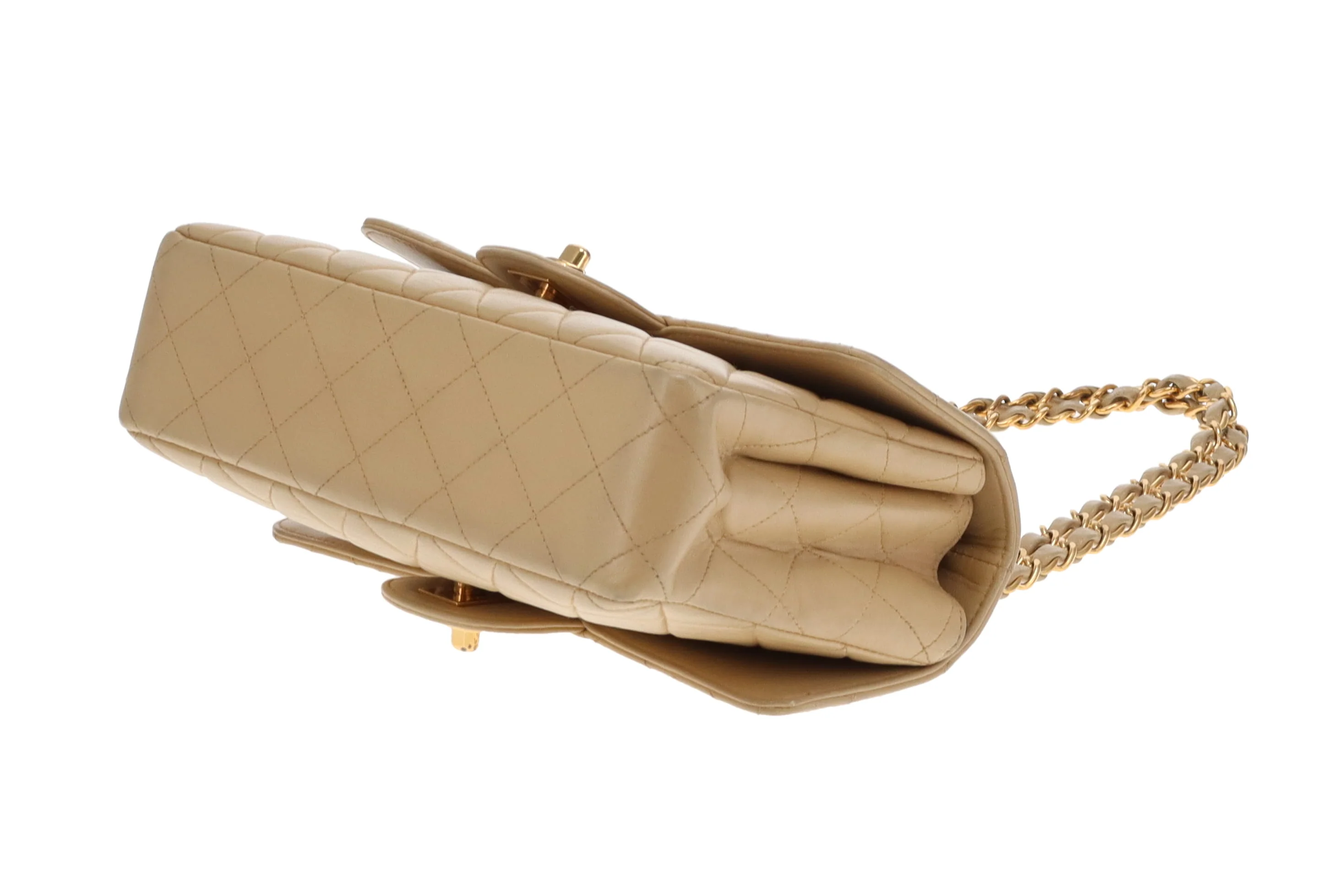 Chanel Double Sided Classic Flap In Beige Lambskin Leather And Gold Hardware Vintage 1996/97 - Image 12