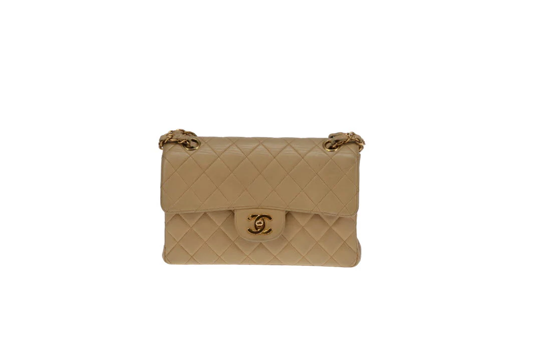 Chanel Double Sided Classic Flap In Beige Lambskin Leather And Gold Hardware Vintage 1996/97 - Image 8