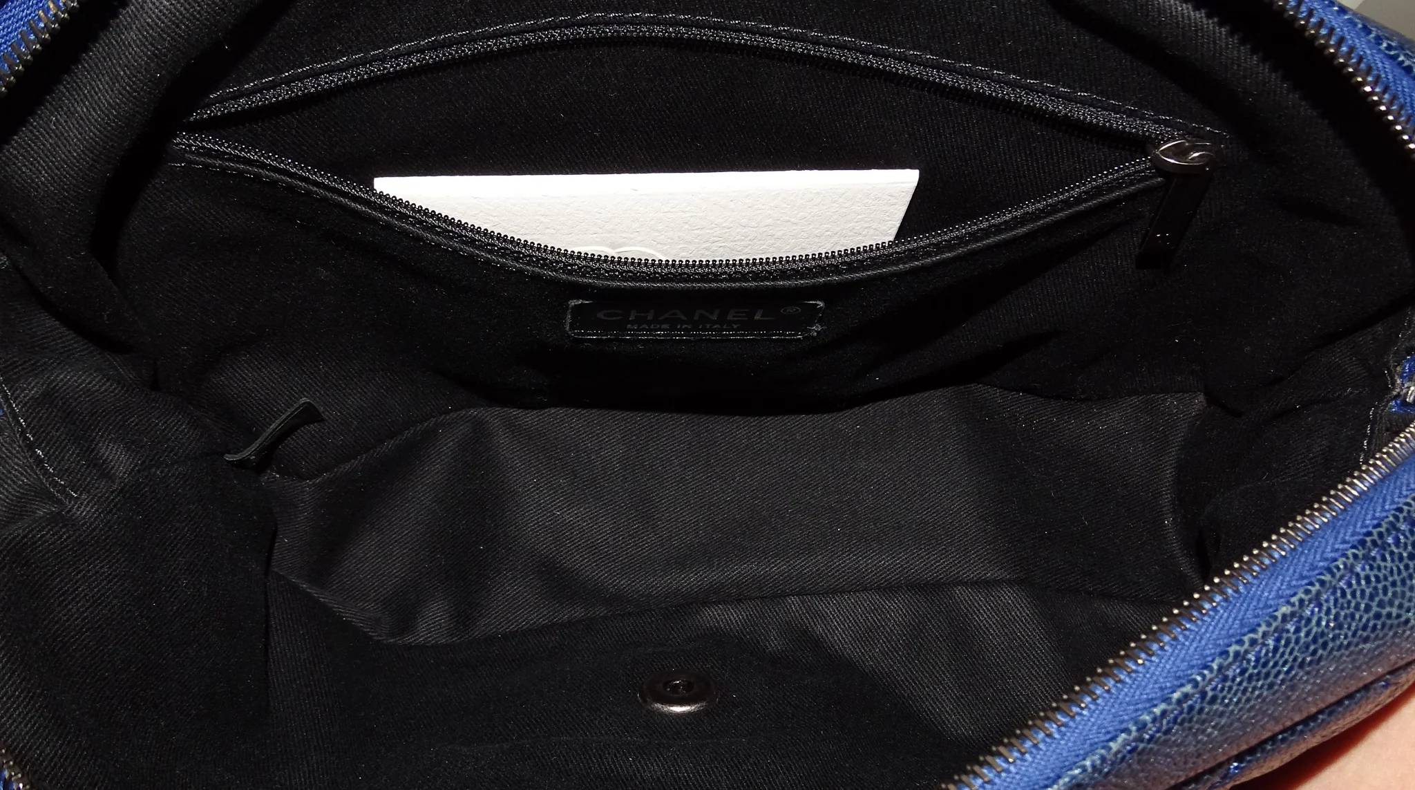 Chanel Easy Flap Metallic Blue Caviar 2012 - Image 14