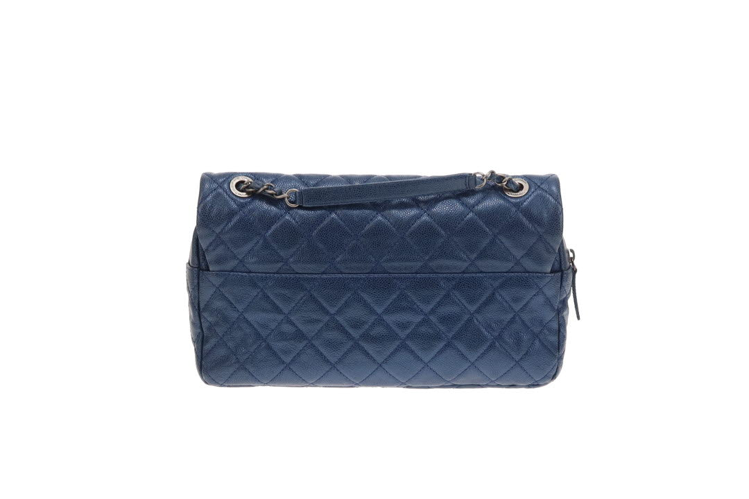 Chanel Easy Flap Metallic Blue Caviar 2012 - Image 8