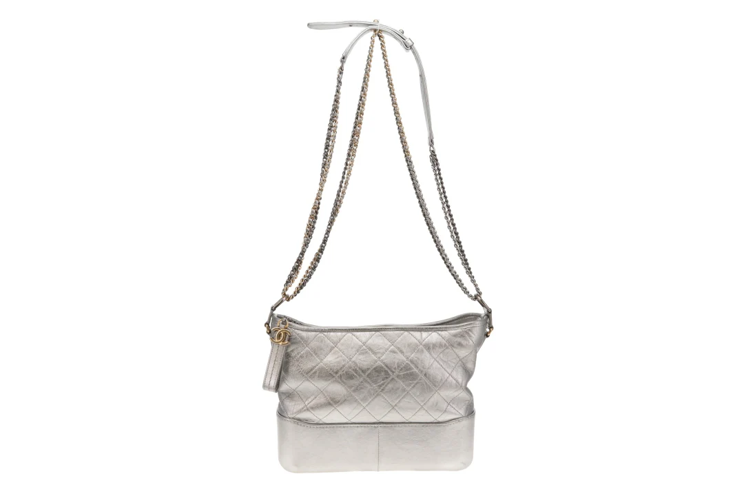 Chanel Gabrielle Medium Silver Leather 2016/17 - Image 11