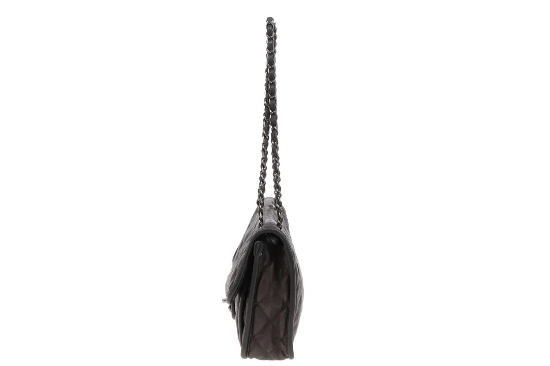 Chanel Grey Caviar French Riviera Medium Flap Bag 2014 - Image 10
