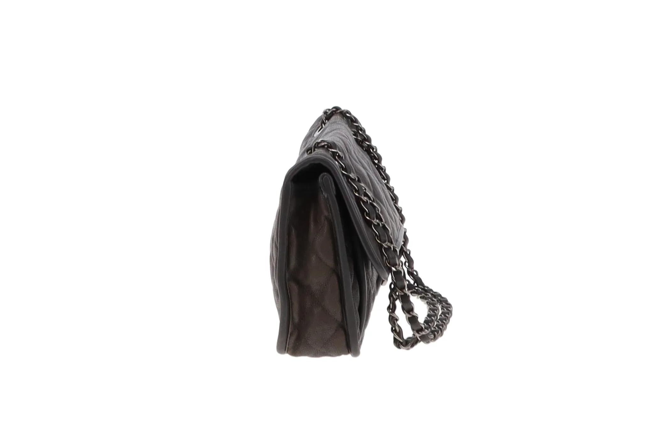 Chanel Grey Caviar French Riviera Medium Flap Bag 2014 - Image 14