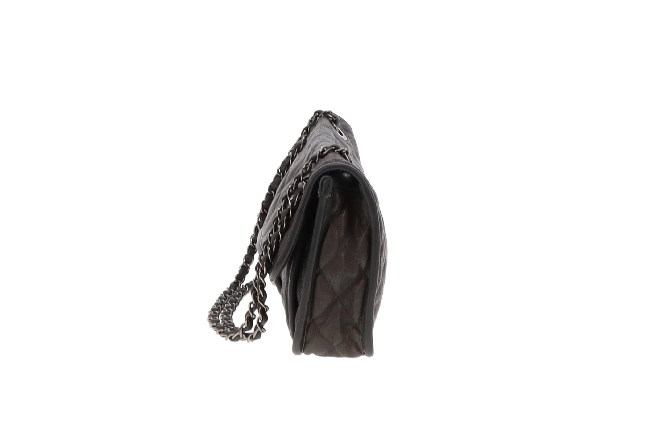 Chanel Grey Caviar French Riviera Medium Flap Bag 2014 - Image 16