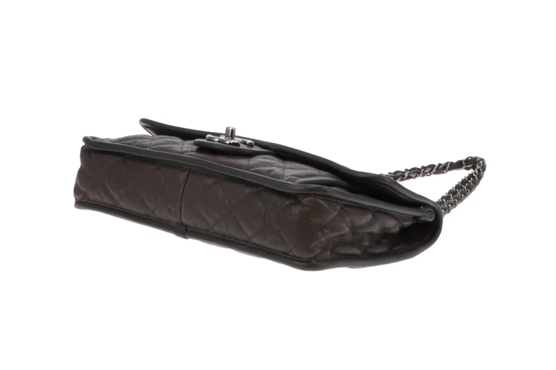 Chanel Grey Caviar French Riviera Medium Flap Bag 2014 - Image 18