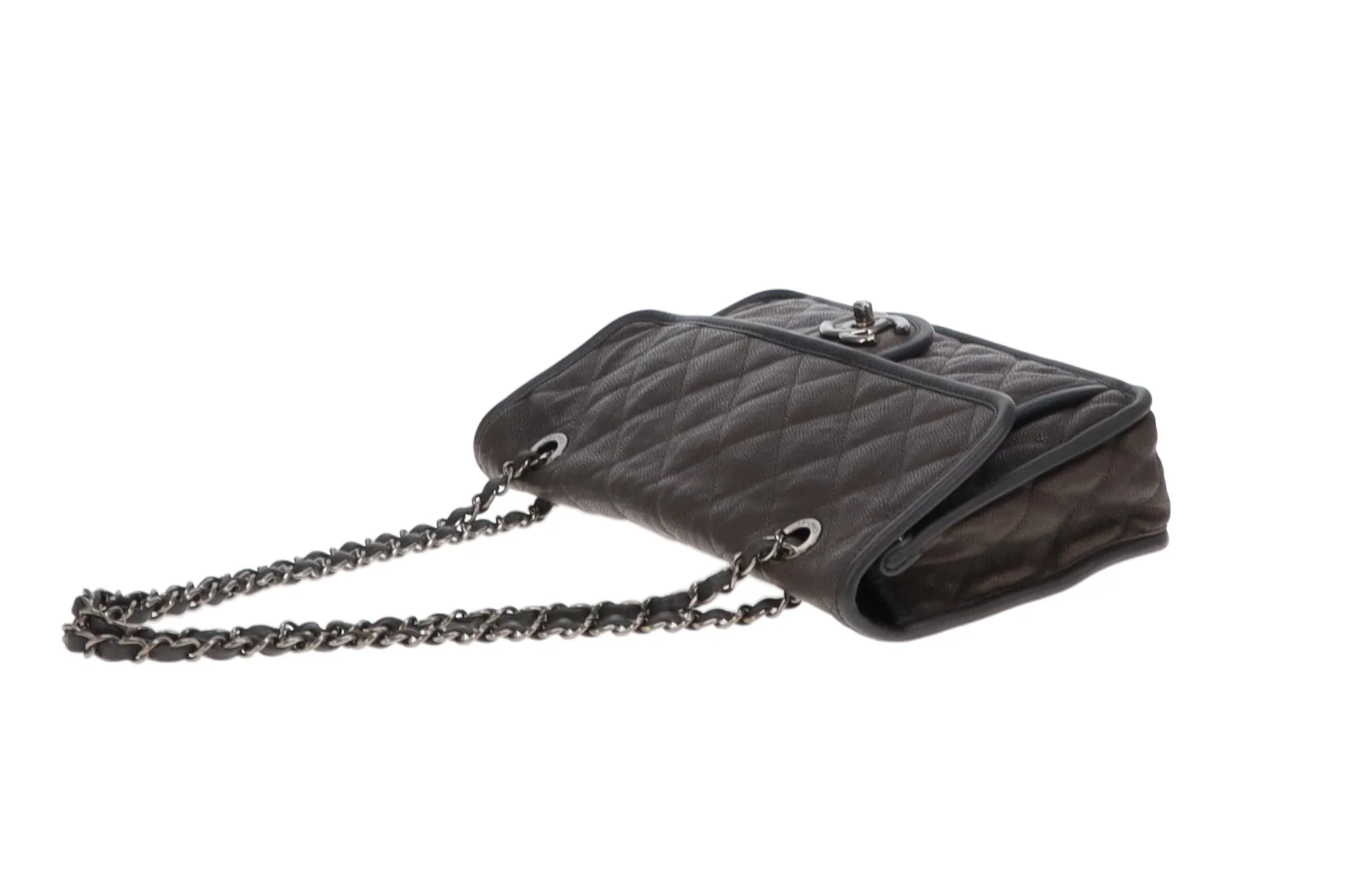 Chanel Grey Caviar French Riviera Medium Flap Bag 2014 - Image 20