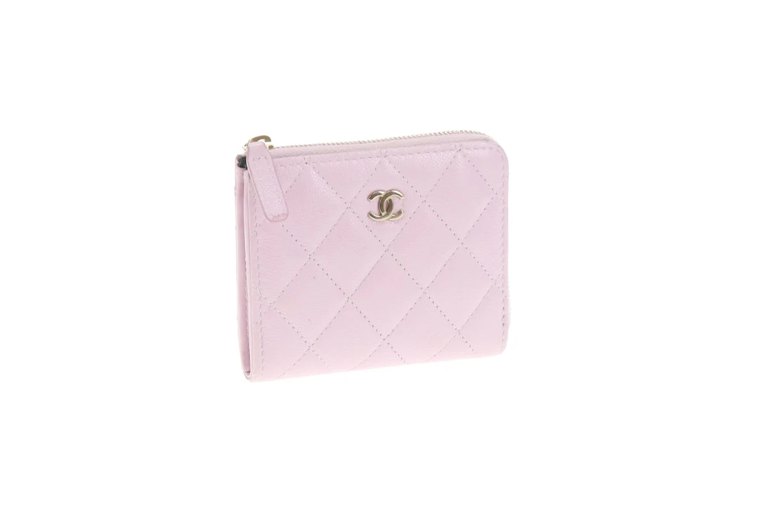 Chanel Half Zip Pale Pink Caviar Timeless Wallet - Image 3
