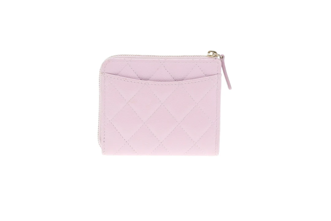 Chanel Half Zip Pale Pink Caviar Timeless Wallet - Image 4