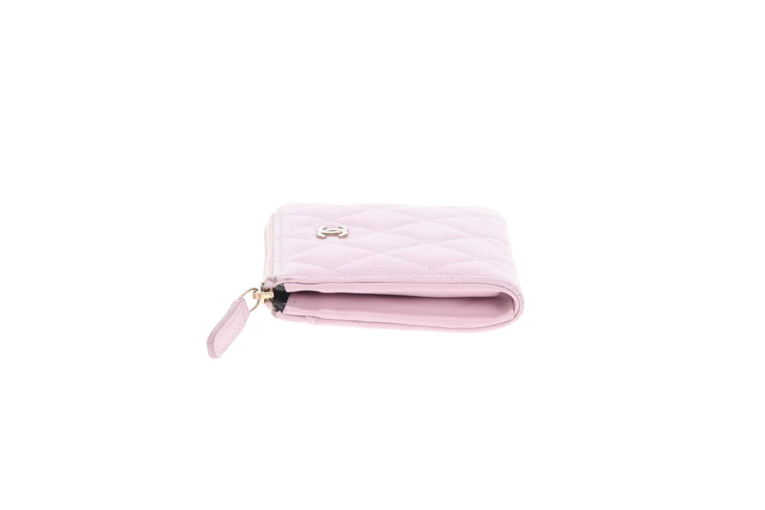 Chanel Half Zip Pale Pink Caviar Timeless Wallet - Image 5