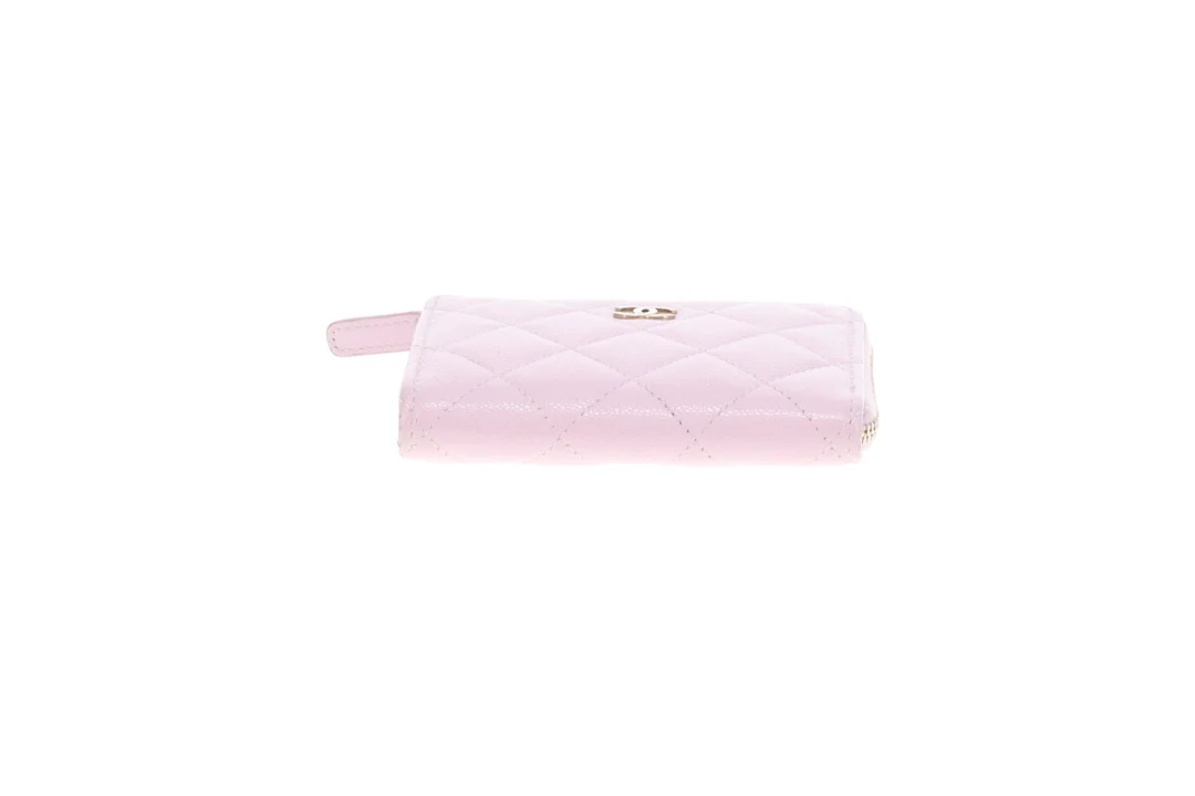 Chanel Half Zip Pale Pink Caviar Timeless Wallet - Image 7