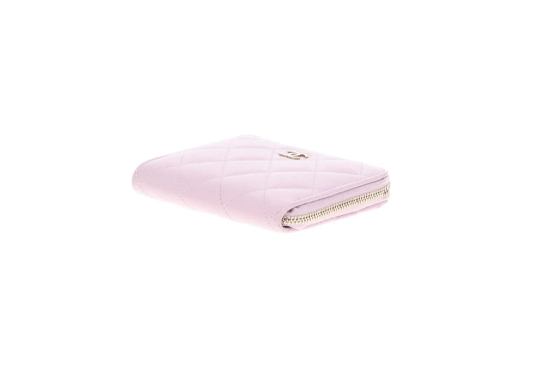 Chanel Half Zip Pale Pink Caviar Timeless Wallet - Image 8