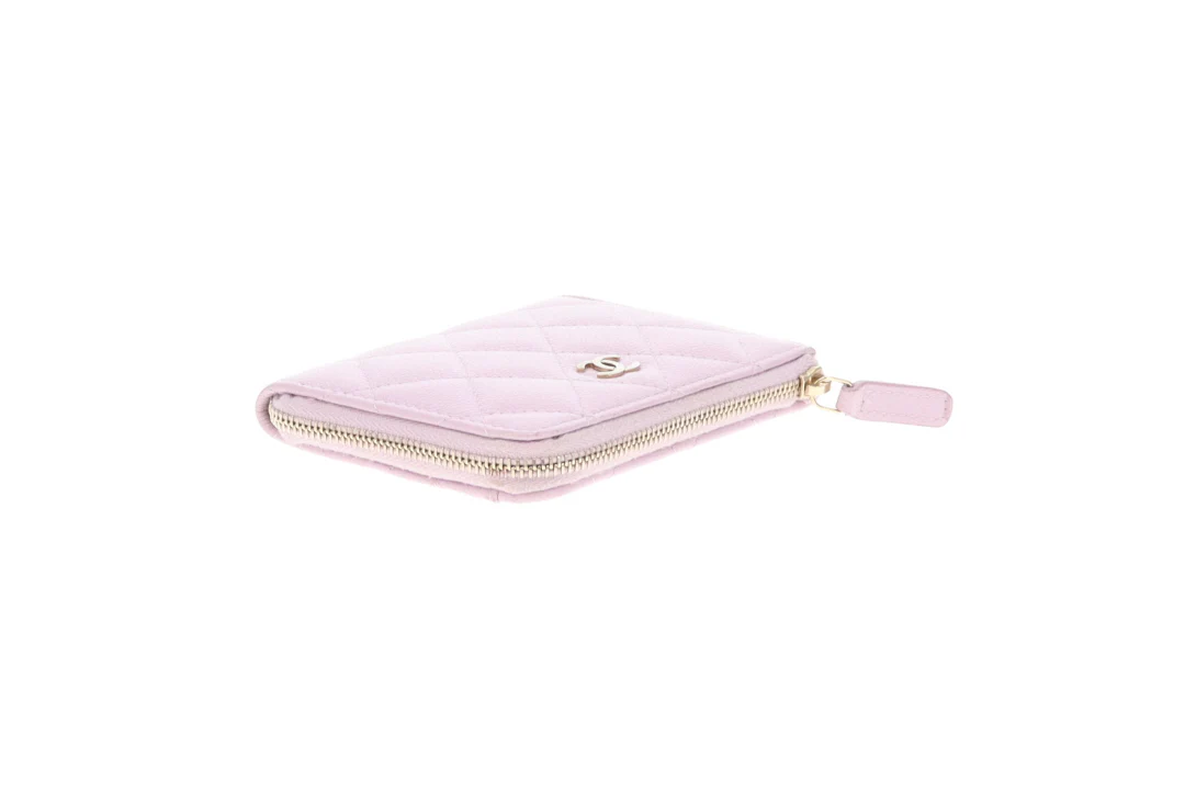 Chanel Half Zip Pale Pink Caviar Timeless Wallet - Image 9