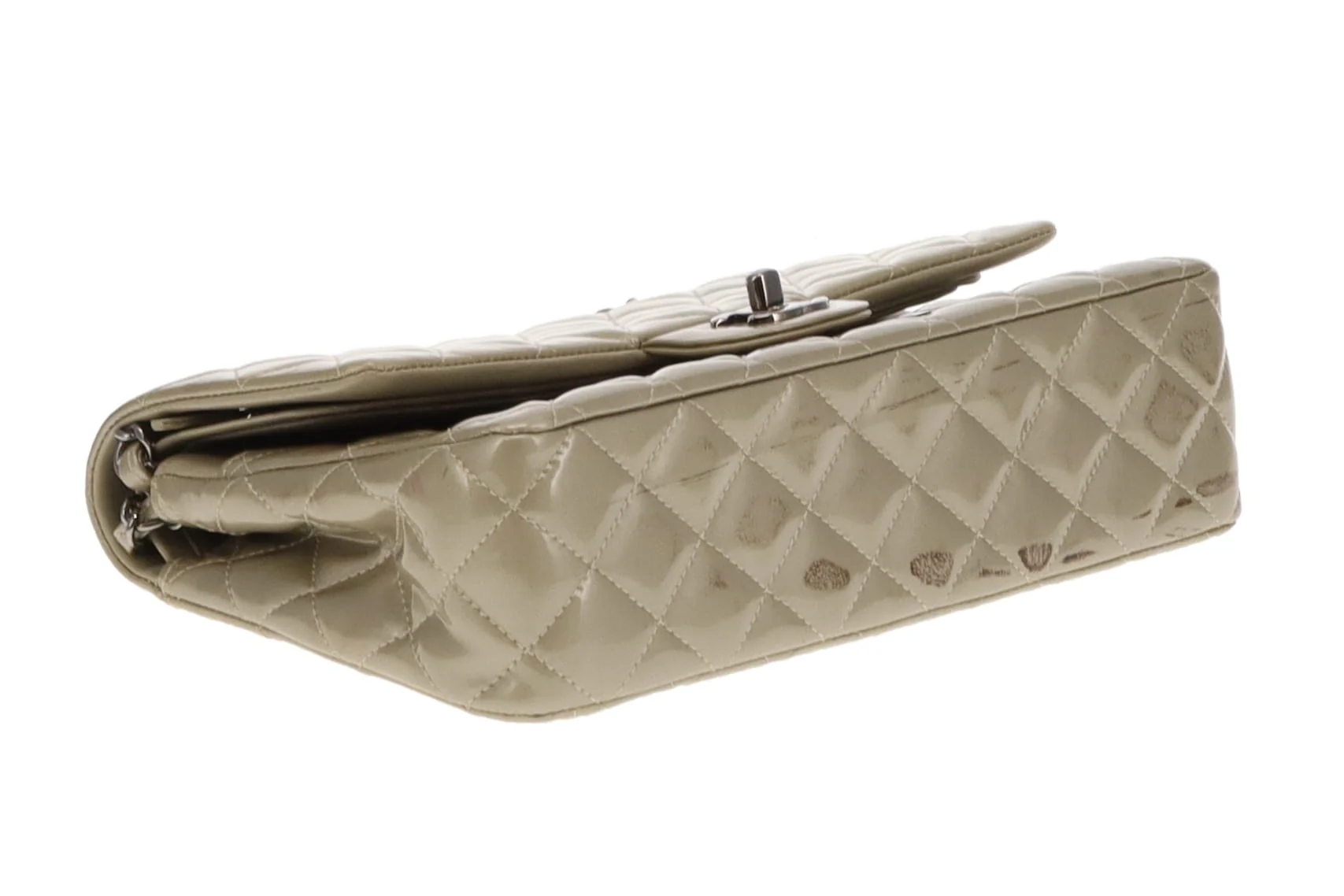 Chanel Classic Medium Double Flap Metallic Sage Green Patent GMH 2012/13 - Image 19