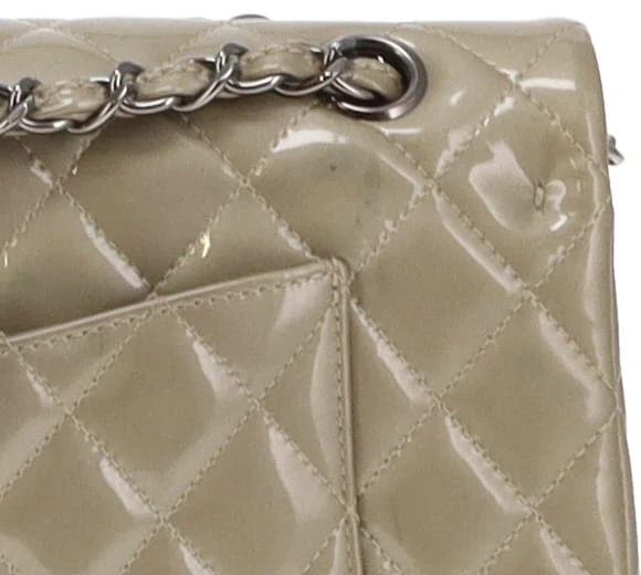 Chanel Classic Medium Double Flap Metallic Sage Green Patent GMH 2012/13 - Image 9
