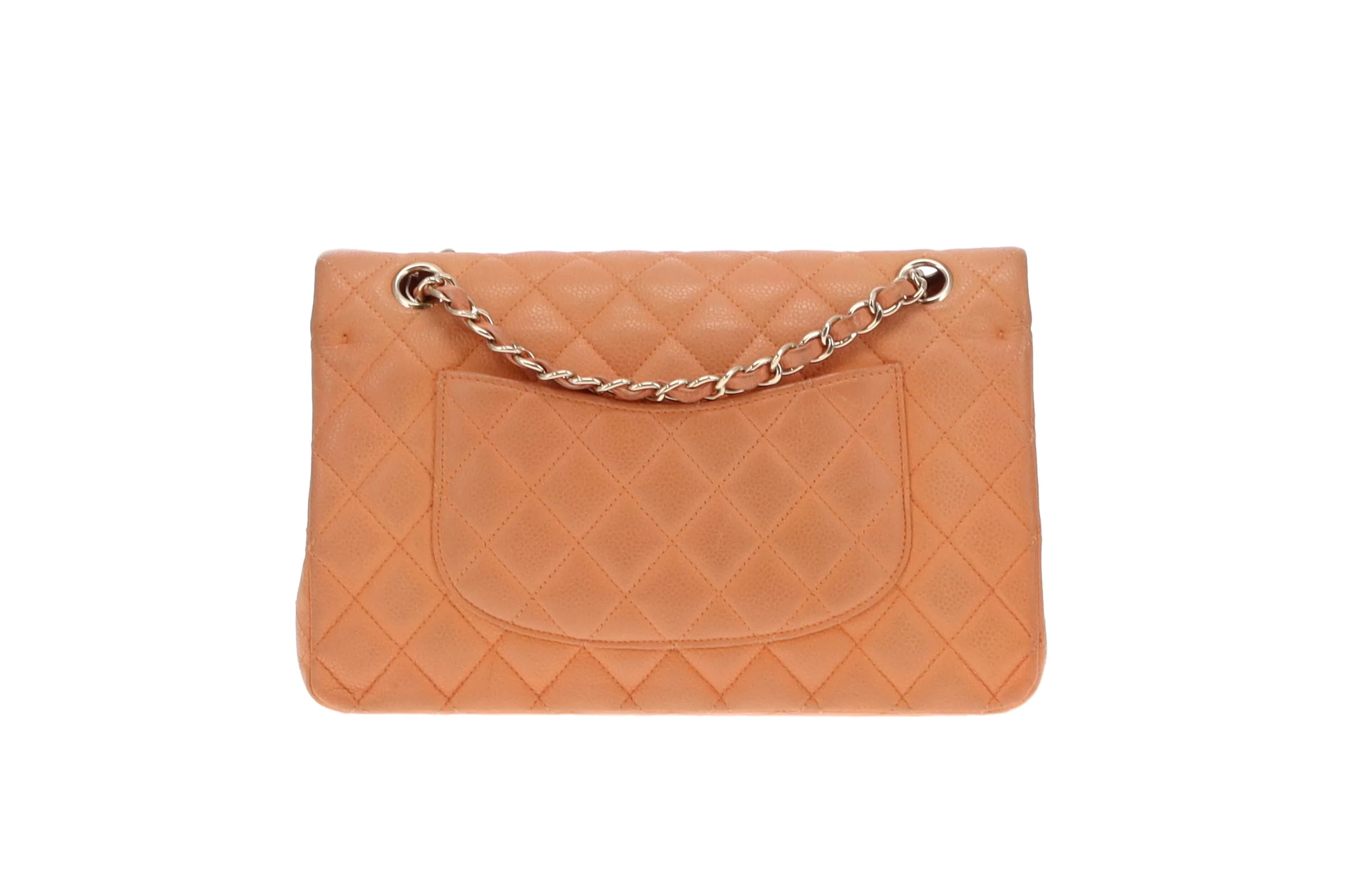 Chanel Classic Medium Double Flap Peach Caviar Leather GH 2012 - Image 9