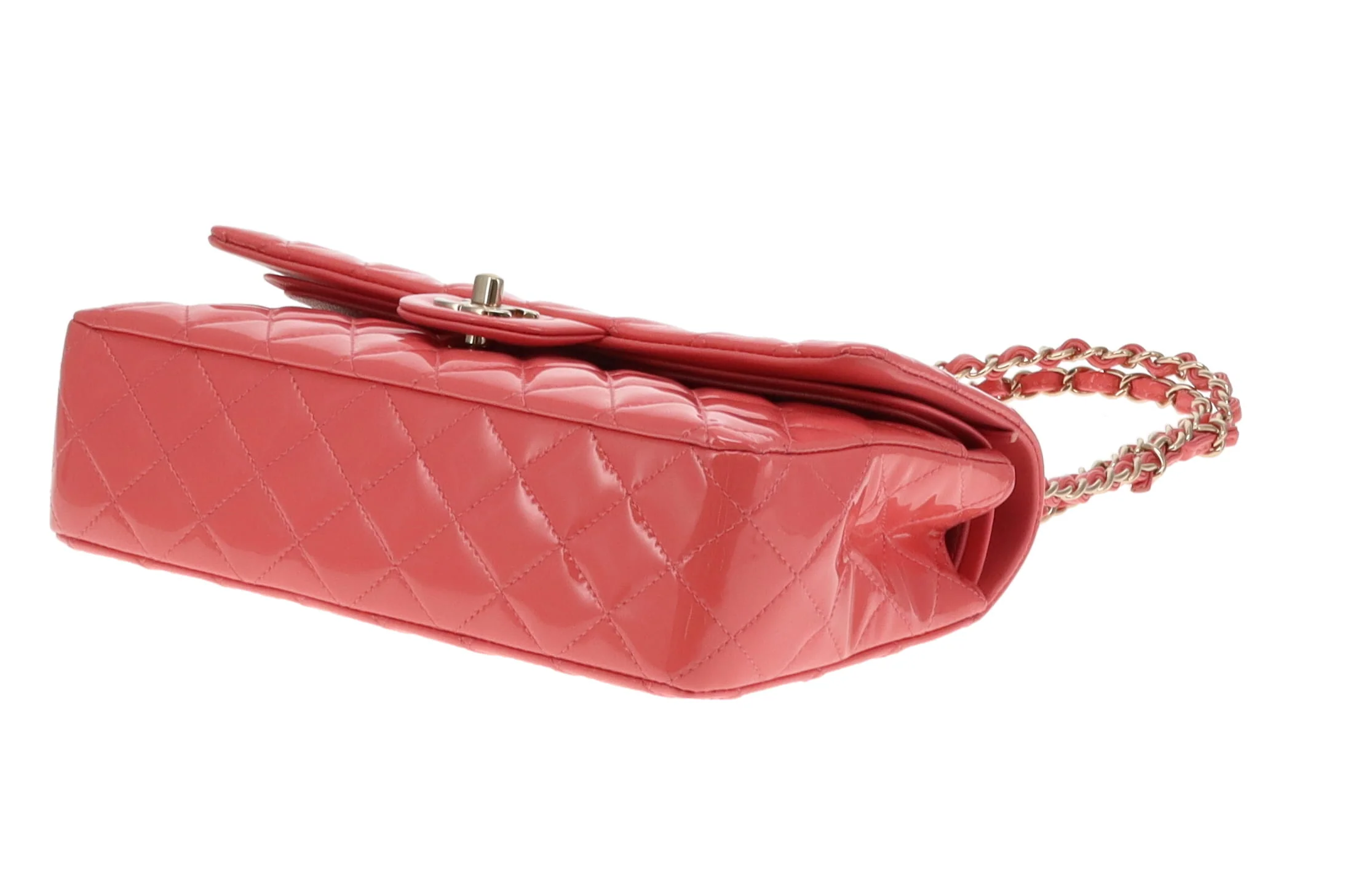 Chanel Petal Pink Patent Classic Double Flap Bag 2016/17 - Image 10
