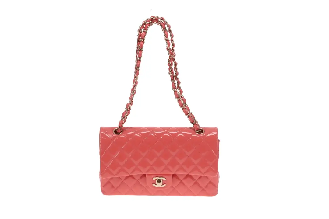 Chanel Petal Pink Patent Classic Double Flap Bag 2016/17 - Image 3