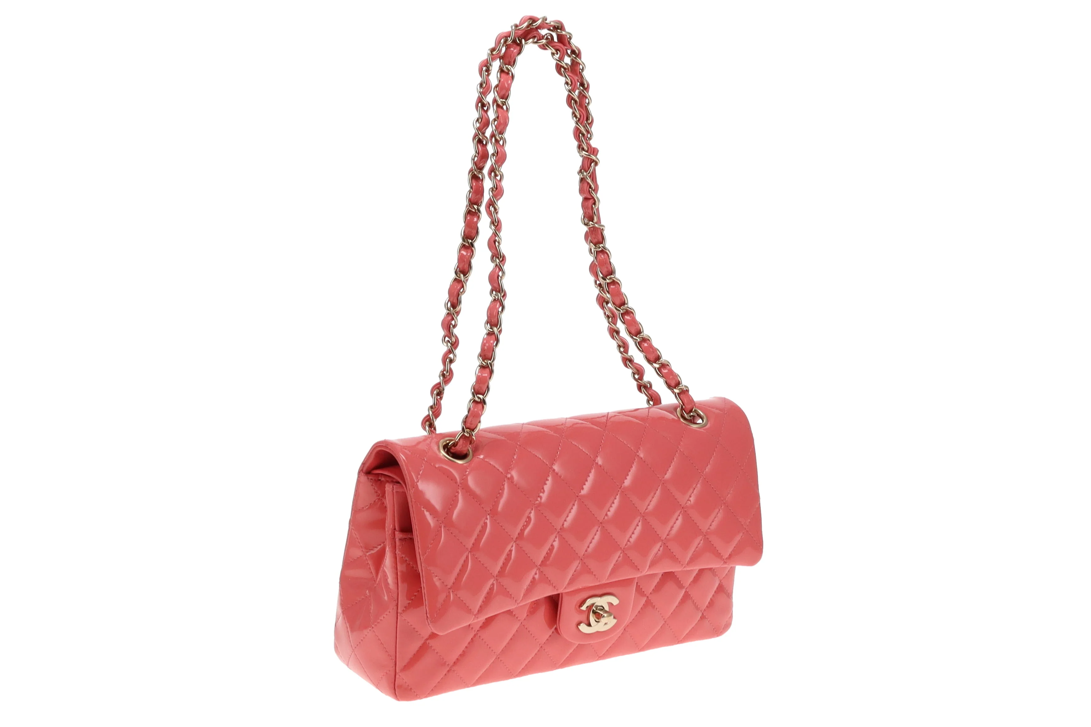 Chanel Petal Pink Patent Classic Double Flap Bag 2016/17 - Image 5