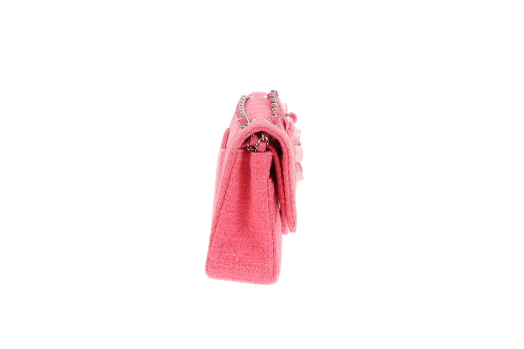 Chanel Pink 2016C Tweed Medium Double Flap Bag Very Rare - Image 12