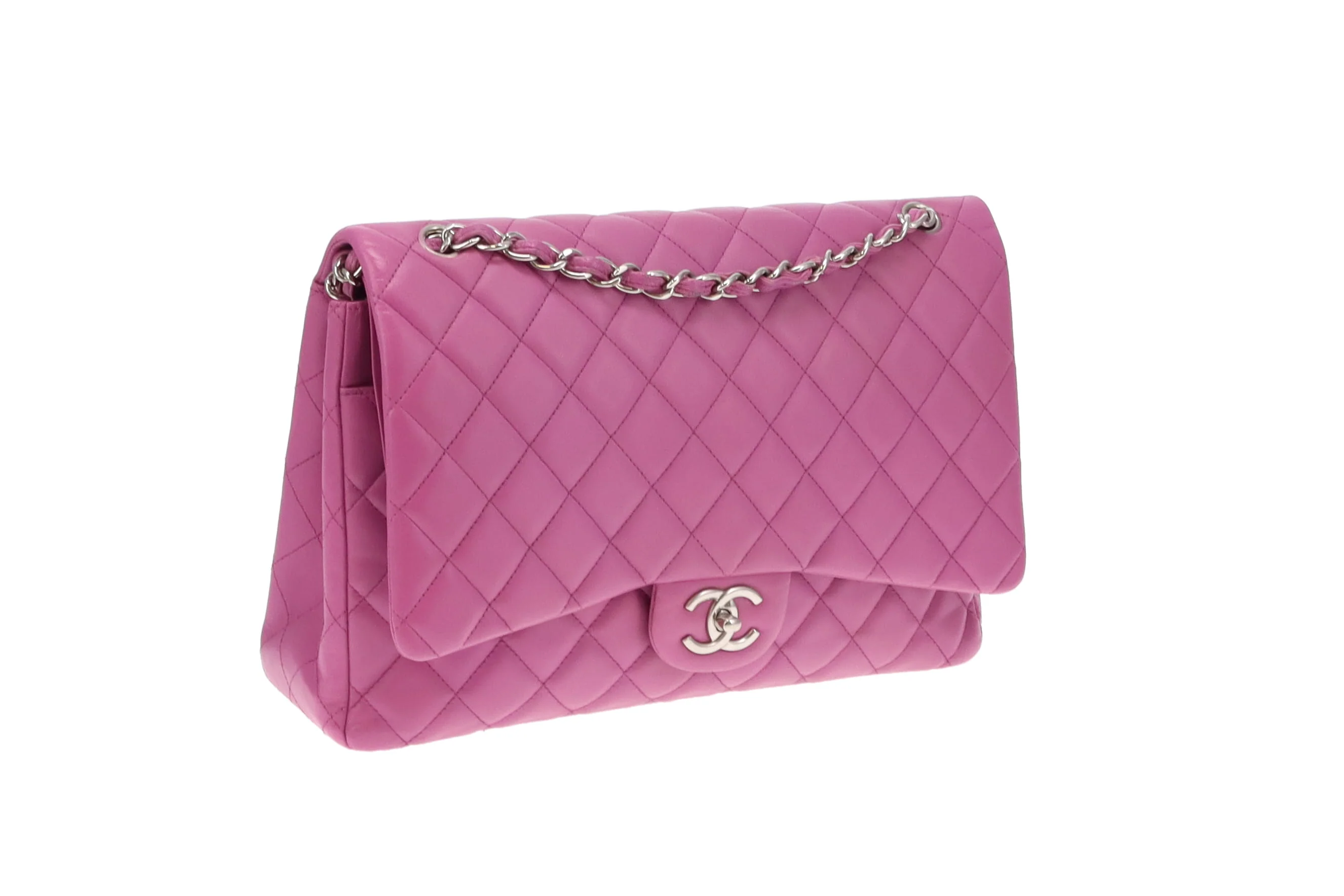 Chanel Pink Maxi Double Flap 14 Series - Image 5