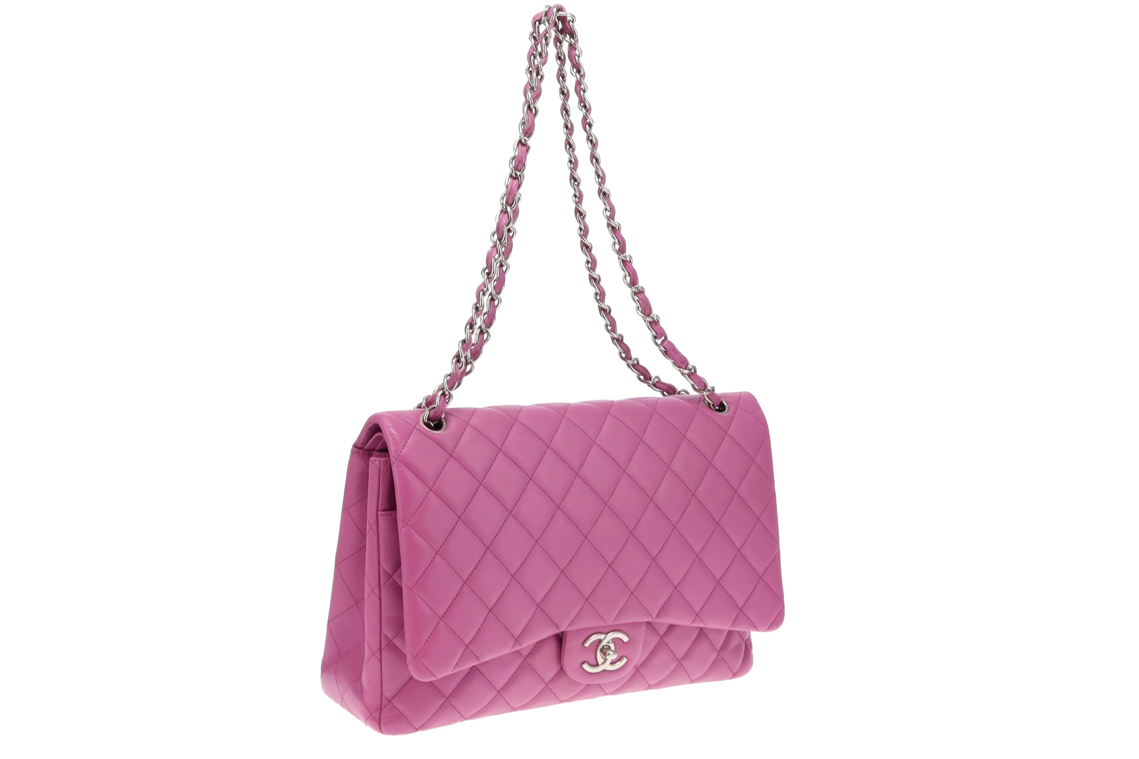 Chanel Pink Maxi Double Flap 14 Series - Image 6