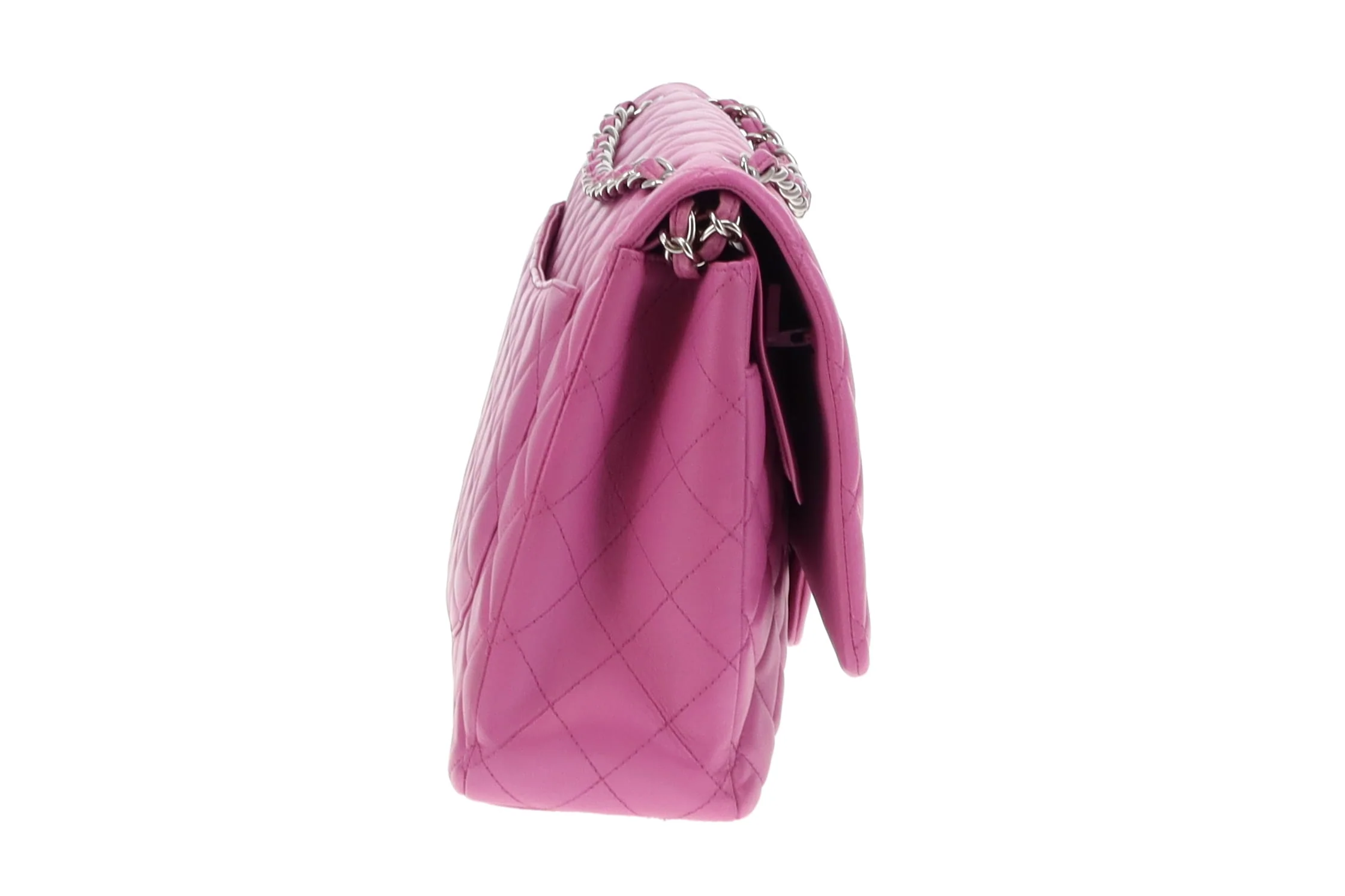 Chanel Pink Maxi Double Flap 14 Series - Image 7