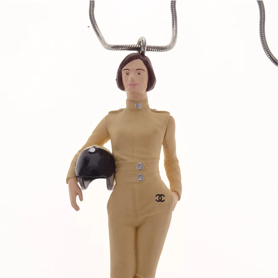 Chanel Rare Coco Kiera Knightley Figurine Pendant On Snake Chain - Image 4
