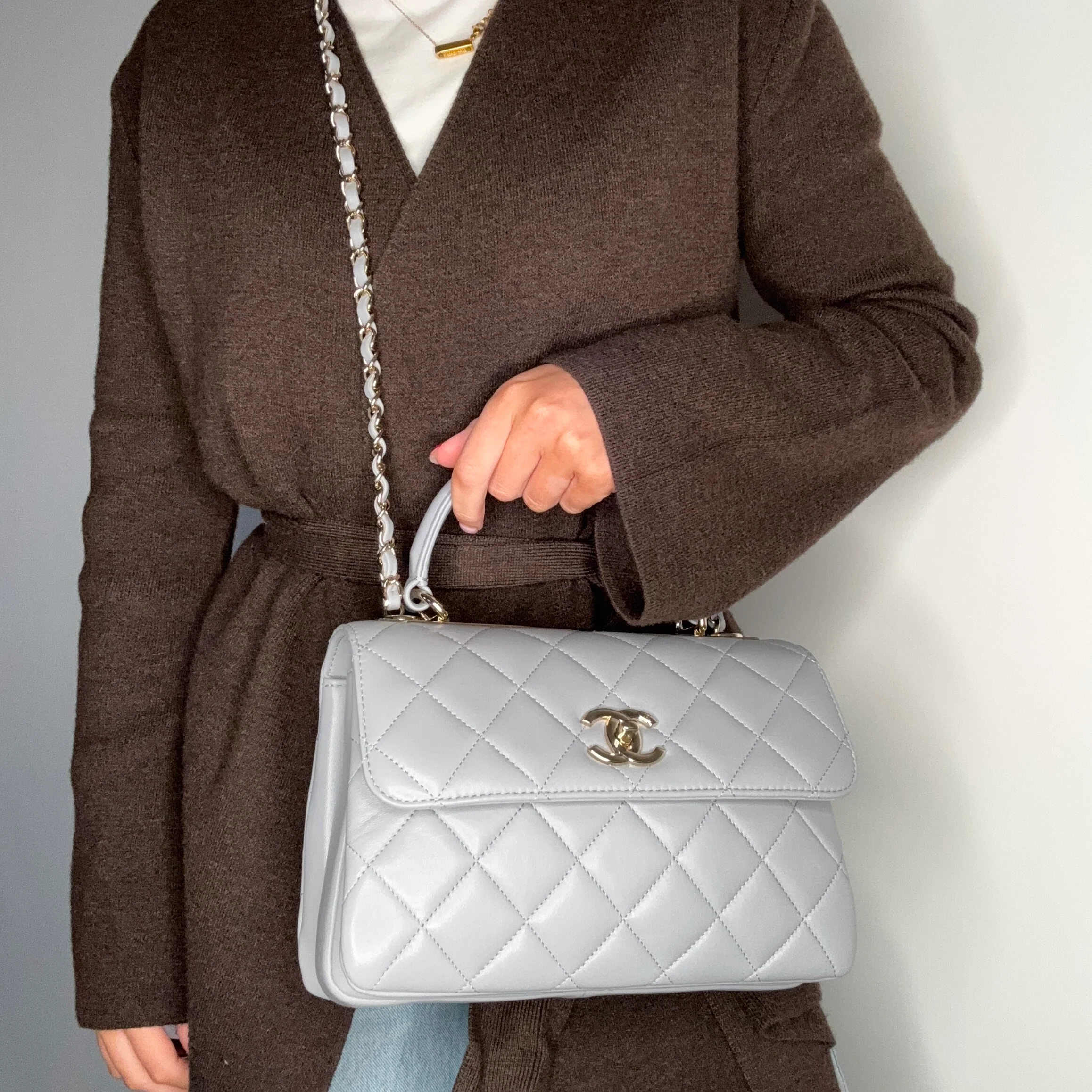 Chanel Trendy CC Small Grey Lambskin 2019 - Image 2
