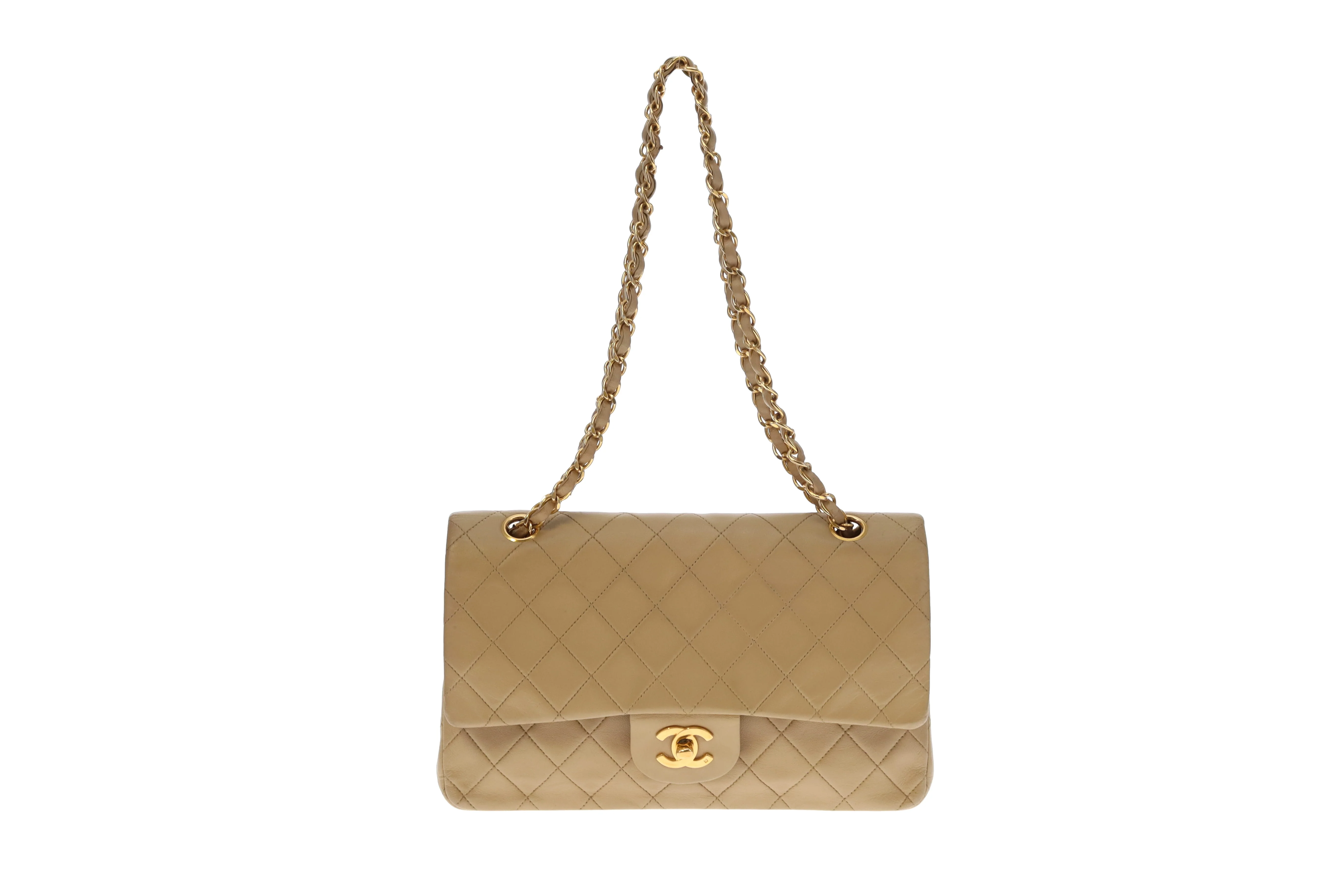 Chanel Classic Medium Double Flap Vintage Beige Lambskin GH (1991/94) - Image 4
