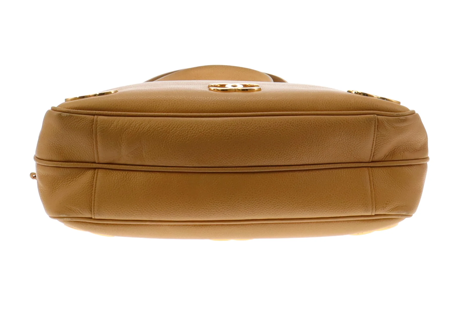 Chanel Vintage Caviar Gold CC Leather Chain Shoulder Bag 1994 - Image 10