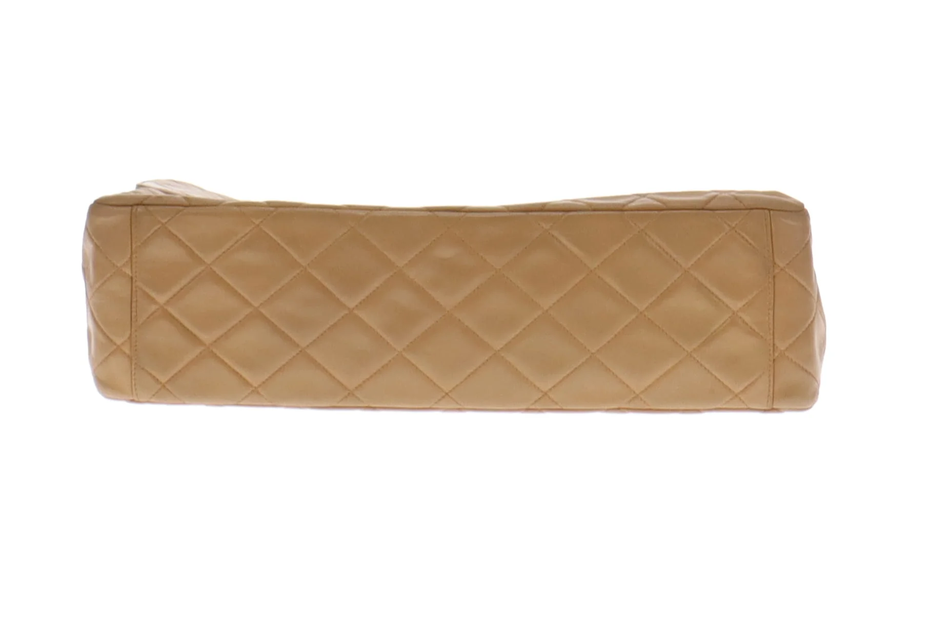 Chanel Vintage Dark Beige Lambskin Maxi Single Flap 1994/96 - Image 14